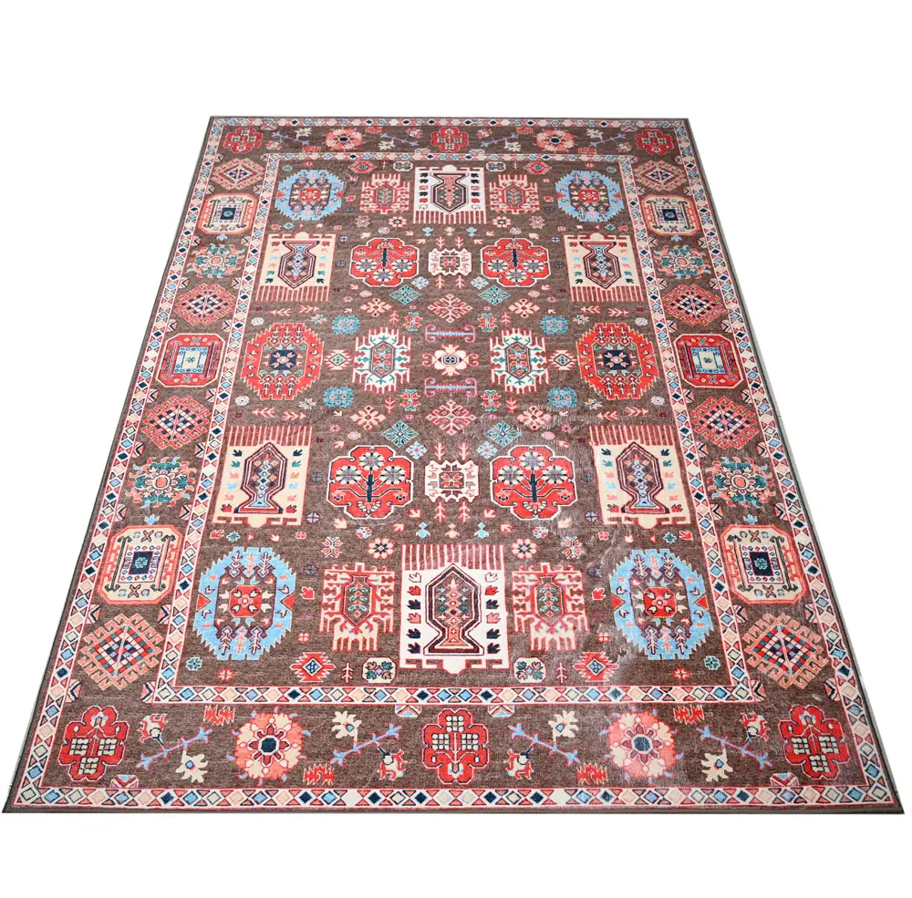 Kilim Ontwerp Kashmir Materiaal Rode Kleur Digitale Gedrukt En Tapijt Woonkamer Decoratie