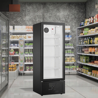 Réfrigérateur vertical à porte vitrée simple LC-310, vitrine réfrigérée commerciale, éclairage LED, 4 étagères réglables