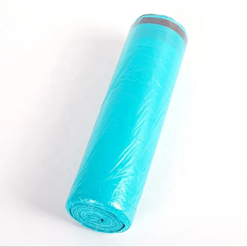 Высококачественный мешок для мусора drawstring biodegradable 30 микрон мешок для мусора синий пластиковый бытовой мешок для мусора