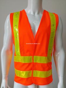 CITICITY High Visibility PVC Reflective Safety Vest ANSI Class 2 EN ISO 20471 Class 2 Red <b>Light</b> Flashing LED for Outdoor Running - Product Image 2