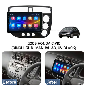 Autoradio <span class=keywords><strong>Android</strong></span> Tesla Style 2Din lettore multimediale per 2005 Honda Civic 9 pollici, navigazione Rh1 Gps lettore Dvd Autoradio Stereo - Product Image 2