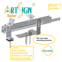 Rail solaire en aluminium XR anodisé AL6005 pour système de montage sur toit avec pince intermédiaire, pour toiture trapézoïdale en tôle, longueur personnalisée ART SIGN