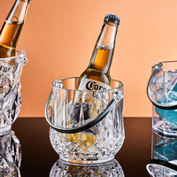 Seau à glace moderne en plastique pour vin, design binaural, lumineux, étanche, grande capacité, idéal pour fêtes, KTV, bars, bière, coffret cadeau