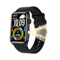 Jam Tangan Pintar G50 1.57in 200x320 Layar Sentuh Penuh SpO2 HRV MET Detak Jantung Tekanan Darah Suhu Tidur Stres Pemantauan Napas IP68 V6.0 H Band Senter 250mAh