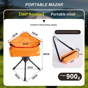Tabouret pliant triangulaire en <span class=keywords><strong>acier</strong></span> au carbone portable pour le camping en plein air, le cyclisme, la pêche, léger et rotatif - Product Image 5