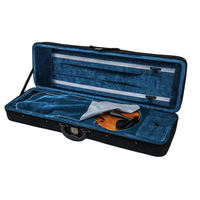 Étui rigide de protection pour violon 4/4, style carré, avec logo personnalisé, noir, avec poignée