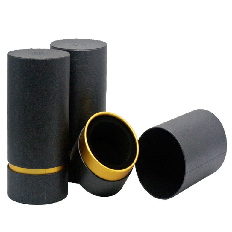 High End Ecommerce Black Luxury Eco Friendly Perfume Small Paper Round Box Tube Packaging Custom Printing Cylinder Paper Tube
