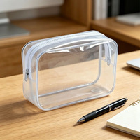 Sac de maquillage en PVC transparent personnalisé avec logo, écologique, petit format, pour sublimation, imperméable, pour femme, idéal pour les voyages ou comme pochette.
