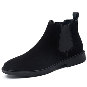 Botas Chelsea Estilo Británico para Hombre, Parte Superior de Cuero Genuino, Forro de Cuero Sintético, Suela de Goma de Cilindro Medio, Invierno - Product Image 5