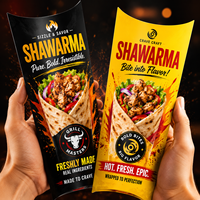 Nouvelles boîtes d'emballage personnalisées pour restaurants halal, boîtes à shawarma imprimées, boîtes à kebab, boîtes à grillades, boîtes à emporter en papier