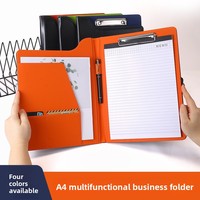 Carpeta de Cuero Multifuncional A4 para Negocios, con Cierre Magnético, Organizador de Contratos de Oficina, Portadocumentos para Firmar
