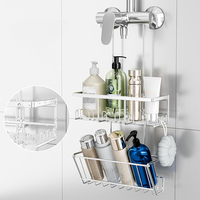 Organisateur mural Dobby par Floating Square pour maquillage et salle de bain, lot de 5 étagères murales de rangement au-dessus des toilettes