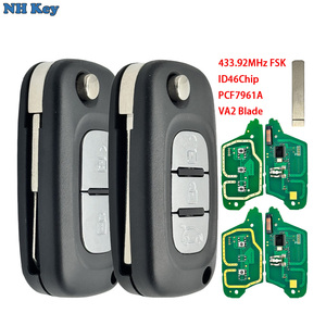 433MHz 46Chip Smart Card Remote Car Key Fob For Renault Megane 3 Laguna