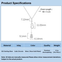 Collier ras du cou délicat porte-bonheur en argent sterling 925 avec zircon et pendentif gourde