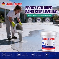 Revêtement de sol liquide transparent à base de solvant époxy, imitation marbre écologique, couleur personnalisée, peinture sable, revêtement fluide, vente en gros