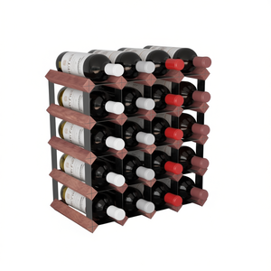 Estante para vinos de madera de pino maciza marrón, capacidad para 20 botellas, diseño clásico y duradero para almacenamiento en el hogar o bar. - Product Image 1