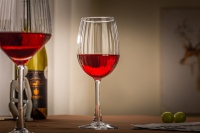 Calici di vetro con linee verticali trasparenti da 350ml classico vino unico