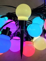 Guirlande lumineuse de Noël LED RGB intelligente personnalisée Longshine, éclairage domestique, IP65 étanche, ampoule en verre transparente, boule laiteuse, application télécommande