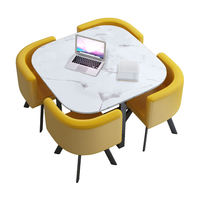 Ensembles de tables à manger modernes en gros, 4 ou 6 chaises, table à manger en bois, table de restaurant, table de café, table de conversation