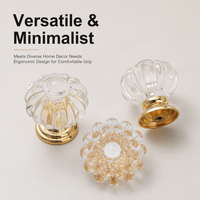 Poignées de tiroir de commode modernes de luxe en diamant à trou unique, élégantes poignées de meuble en résine de cristal transparent pour cuisine, chambre et coiffeuse
