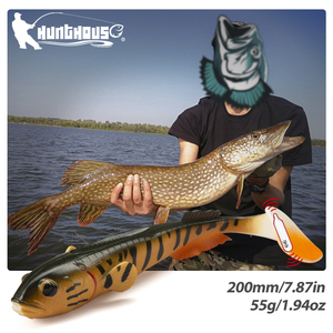 Leurre de pêche en plastique souple PVC de haute qualité, 20 cm, 55 g, avec bruit, <span class=keywords><strong>pour</strong></span> <span class=keywords><strong>gros</strong></span> poissons (T-Tail), <span class=keywords><strong>pour</strong></span> rivière, ruisseau, <span class=keywords><strong>brochet</strong></span>, <span class=keywords><strong>shad</strong></span> - Product Image 1
