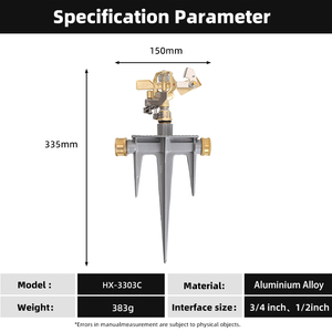 Tưới tiêu phun nước tác động tiết kiệm nước 360 độ với kim loại tăng đột biến - Product Image 3