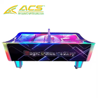 Table de hockey sur air Magic U-Side ACS Source Factory, machine de jeu d'arcade à monnayeur, garantie 1 an, version anglaise, pour parc d'attractions, en métal