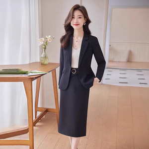 Women's Pink Two Piece Suit Set Midi Skirt Elegant Work Commuting Anti Wrinkle Worsted Fabric - Product Image 3