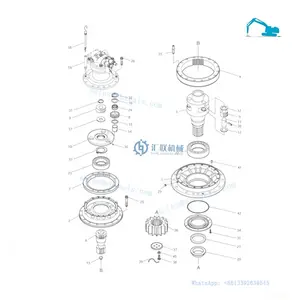 Dosan güneş 255LC-V ekskavatör parçaları 2101-1025K salıncak Motor dişli şanzıman azaltma planet dişli