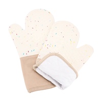 Logo personnalisé, ensemble mitaines de four et porte-casseroles en silicone double couche résistant à la chaleur pour la cuisson des grillades beige