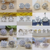 Boucles d'oreilles en moissanite en argent personnalisées 7x9mm 3ct couleur grise CrissCut Emerald Mossanite Diamond Earrings