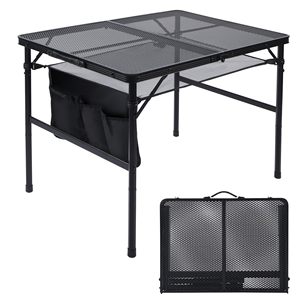 Venta caliente muebles de exterior personalizados jardín moderno portátil económico <span class=keywords><strong>plegable</strong></span> negro malla comedor <span class=keywords><strong>mesa</strong></span> <span class=keywords><strong>plegable</strong></span> para eventos - Product Image 1