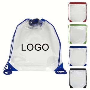 Custom Logo Waterproof PVC Clear Plastic Drawstring Draw <b>String</b> Backpack <b>Bags</b> - Product Image 2
