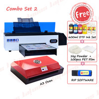Imprimante DTF format A3 L1800 avec four, 100 films format A3, 600 ml d'encre DTF et 1 kg de poudre