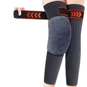 Bantalan lutut termal terlaris musim dingin dan penghangat legging bulu kelinci untuk orang tua tali bahan kasmir nyaman langsung - Product Image 1