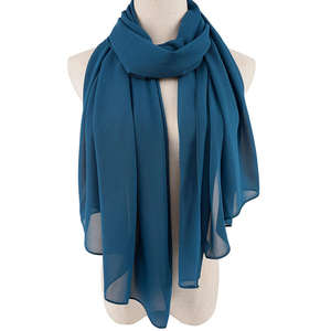 Mayorista Personalización Dubai Chifón Hijab Mujer Musulmana Transpirable Casual Regalo Pañuelo Tudung Bufanda de Color Sólido - Product Image 4