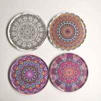 Ensemble de 12 sous-verres en liège écologiques à motif floral imprimé sur mesure pour table à manger, bar, café, maison moderne, bureau