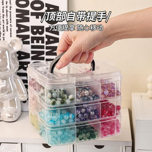 Clear Stackable Bead <b>Storage</b> <b>Box</b> <b>With</b> <b>Lid</b> 18 30 Grids Desktop Organizer For Loose Beads Jewelry Accessories - Product Image 4