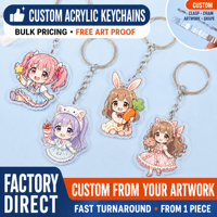 Porte-clés en acrylique miroir avec feuille arc-en-ciel, design personnalisé accepté pour les fans d'anime, impression UV de précision