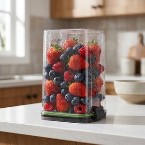 High Volume Square Airtight Food Canister with Silicone Seal, Moisture Proof Snack Storage Bin for Fridge and Kitchen Counter - Product Image 1