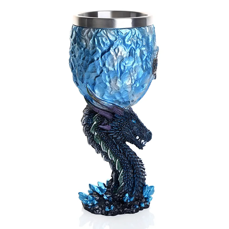 Dragón copa de vidrio de vino de la casa Stark leyendas de las Espadas, Viserion blanco Walker tazas navidad regalo hombre