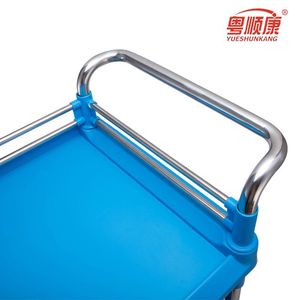 Carrito de Hospital Yuekang de 2 Niveles, de Plástico, con Cajón y Cubeta, Carro Médico para Uso Clínico - Product Image 2