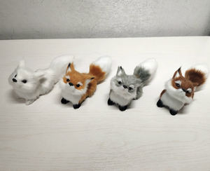 Adornos de Zorro Pequeño, Simulación de Animal, Zorro Blanco, Gris, Caqui, Pequeño Regalo, Adornos para Decoración de Árbol de Navidad - Product Image 4