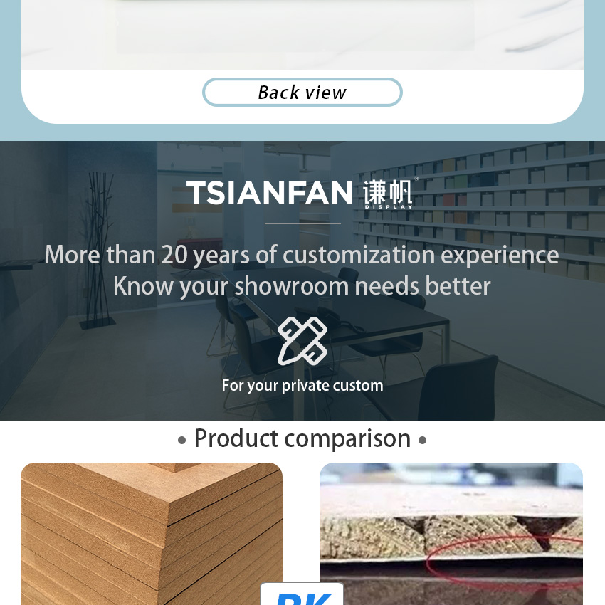 New Design Modern Mdf Tabletop Stand Ceramic Tile Rack Granite Stone Marble Pannel Quartz Sample Showroom Display