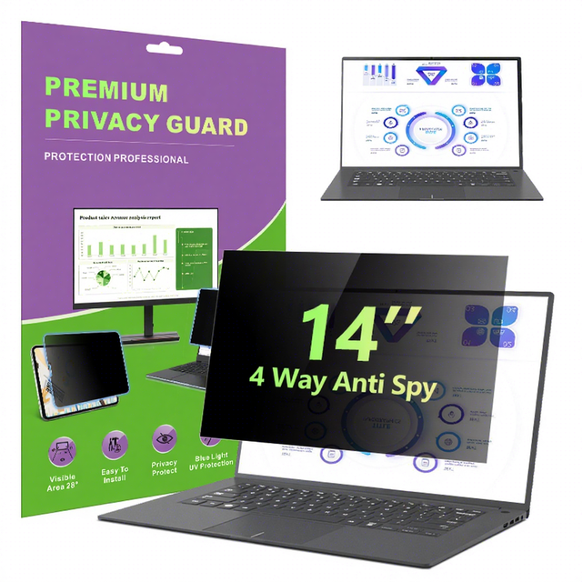 Factory Wholesale Customizable 4-Way Anti Spy Anti Blue Light GPS Compatible Laptop Privacy Screen Protector Ultra-Thin Full