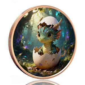 <span class=keywords><strong>Medalla</strong></span> de Cobre Coleccionable de Alto <span class=keywords><strong>Valor</strong></span>, 5 AVDP oz, Cobre Puro .999, Tema de Dragón, Alto Relieve, Colorizada, Moneda Personalizada - Product Image 2