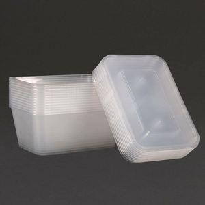 Customizable 1250ml Rectangular Clear Microwavable PP Disposable Environment-friendly Sushi Salad <b>Takeaway</b> Lunch Box Food - Product Image 3