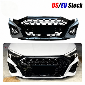 Paraurti Anteriore Stile RS3 per Auto, Kit Carrozzeria Sostitutivo <span class=keywords><strong>A3</strong></span> S3 con Griglia a Nido d'Ape per <span class=keywords><strong>Audi</strong></span> <span class=keywords><strong>A3</strong></span> S3 <span class=keywords><strong>8Y</strong></span> 2020-2024 - Product Image 1