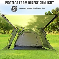 Tente familiale double couche pour 3-4 personnes avec véranda, imperméable quatre saisons, installation rapide pour le camping, la randonnée et les voyages