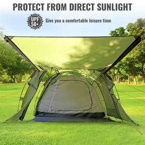Tente familiale double couche pour 3-4 personnes avec véranda, imperméable quatre saisons, installation rapide pour le camping, la randonnée et les voyages - Product Image 6